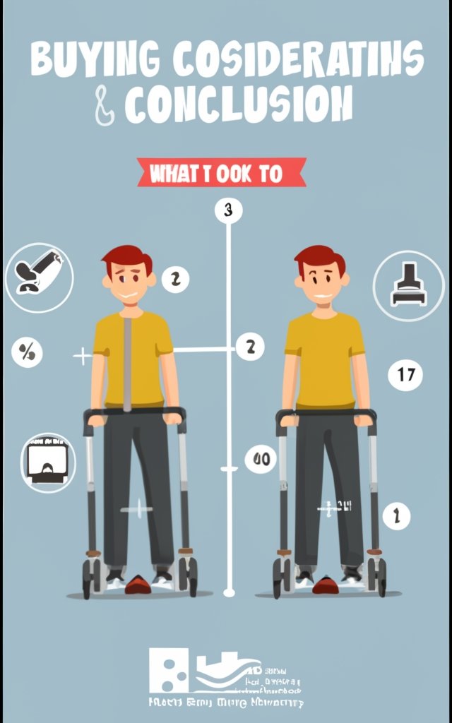 infographics for blog Buying Considerations & Conclusion What To Look For In A Rollator Walker When choosing the ideal rollator walker, consider weight capacity, frame height, wheel size, brake system, foldability, and added features. Seat or No Seat evaluate if a walker with a seat or a basic model without a seat suits your needs. Weight Consider the weight capacity of the walker and the device's weight for ease of transport. Accessories