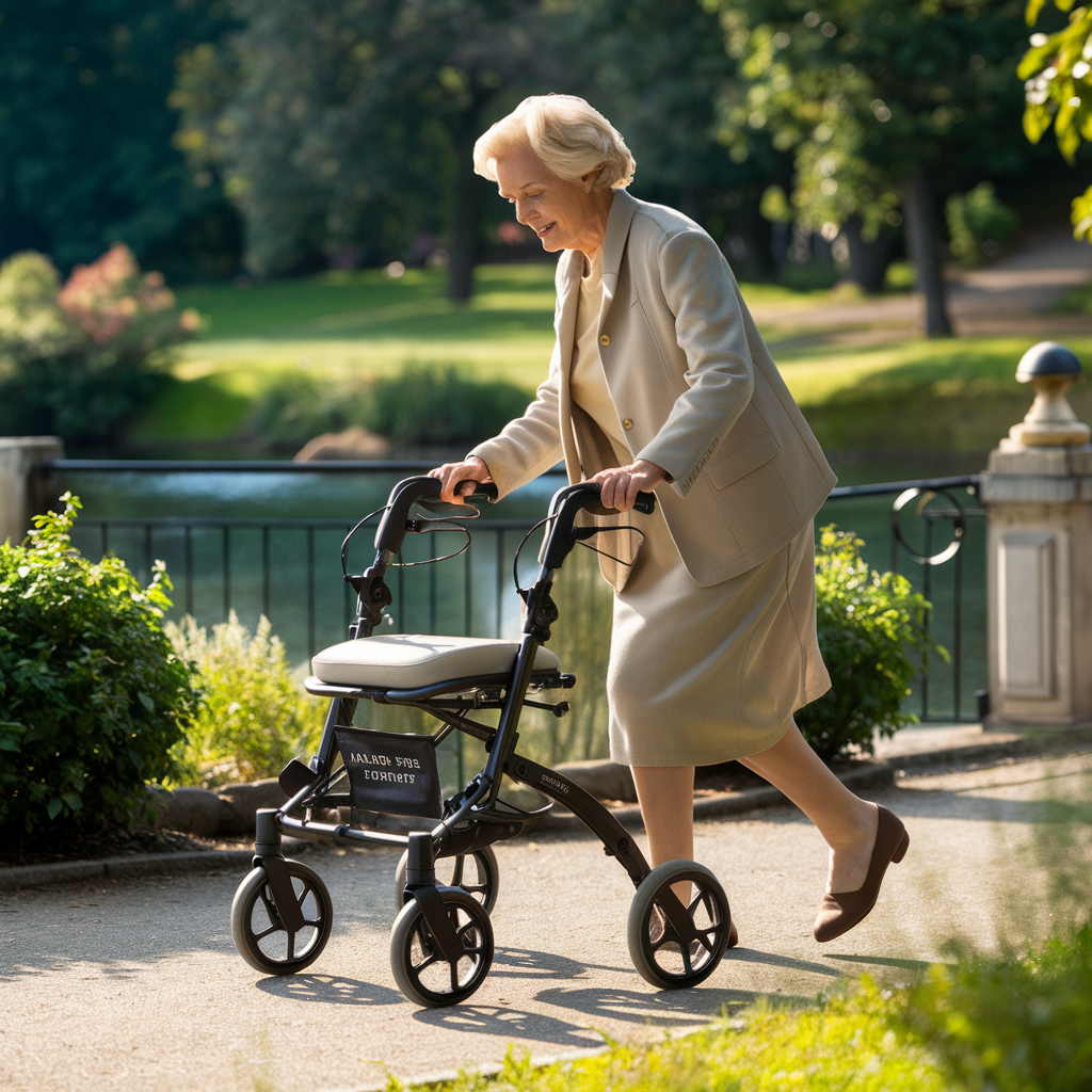 walker for the elderly with a seat