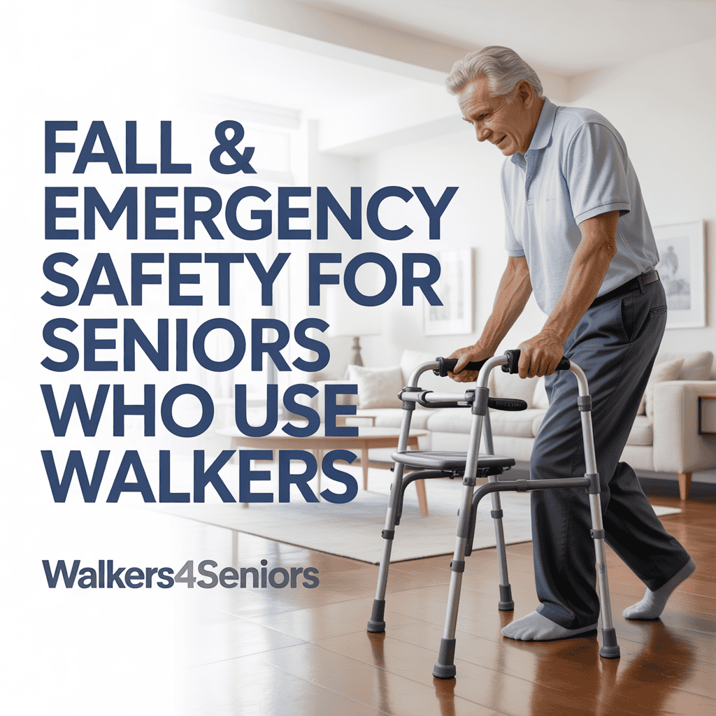 Senior using walker safely