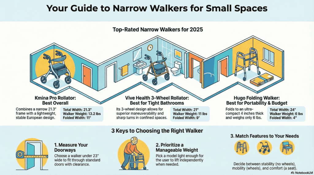 10 Best Narrow Walkers for Small Apartments & Bathroom Doors (2025)